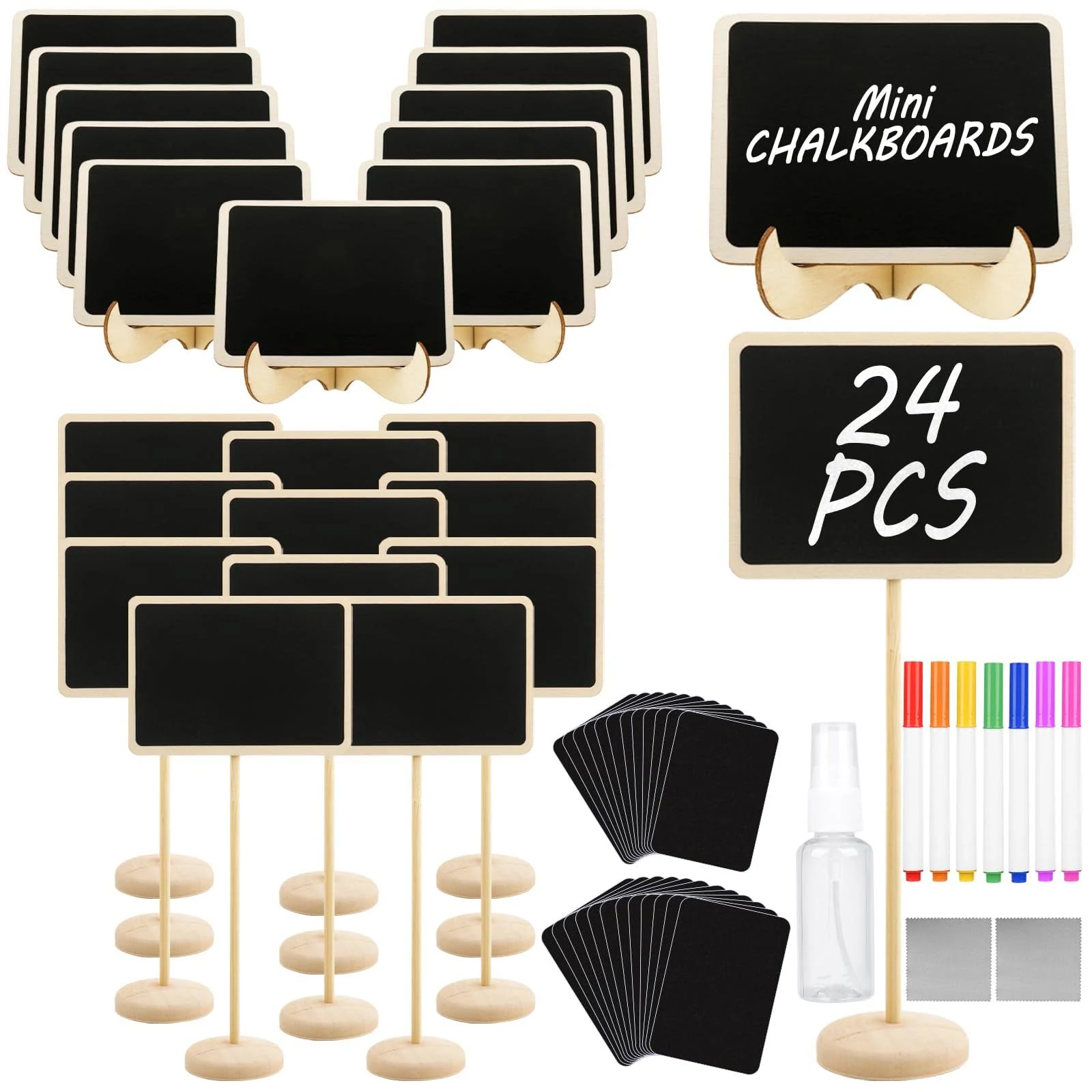 Lospara 24 Pack Mini Chalkboard Signs