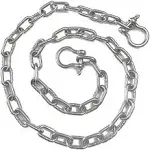 US STAINLESS 1/4" by 4 Foot US Stainless Stainless Steel 316 Anchor Chain 1/4" or 6mm by 4' Long Shackles - Boat