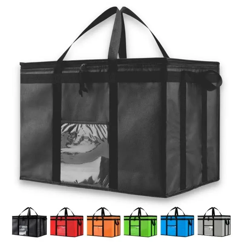 NZ Home 3XL Insulated Cooler Bag for Food Delivery Grocery Shopping  Black 1Pack