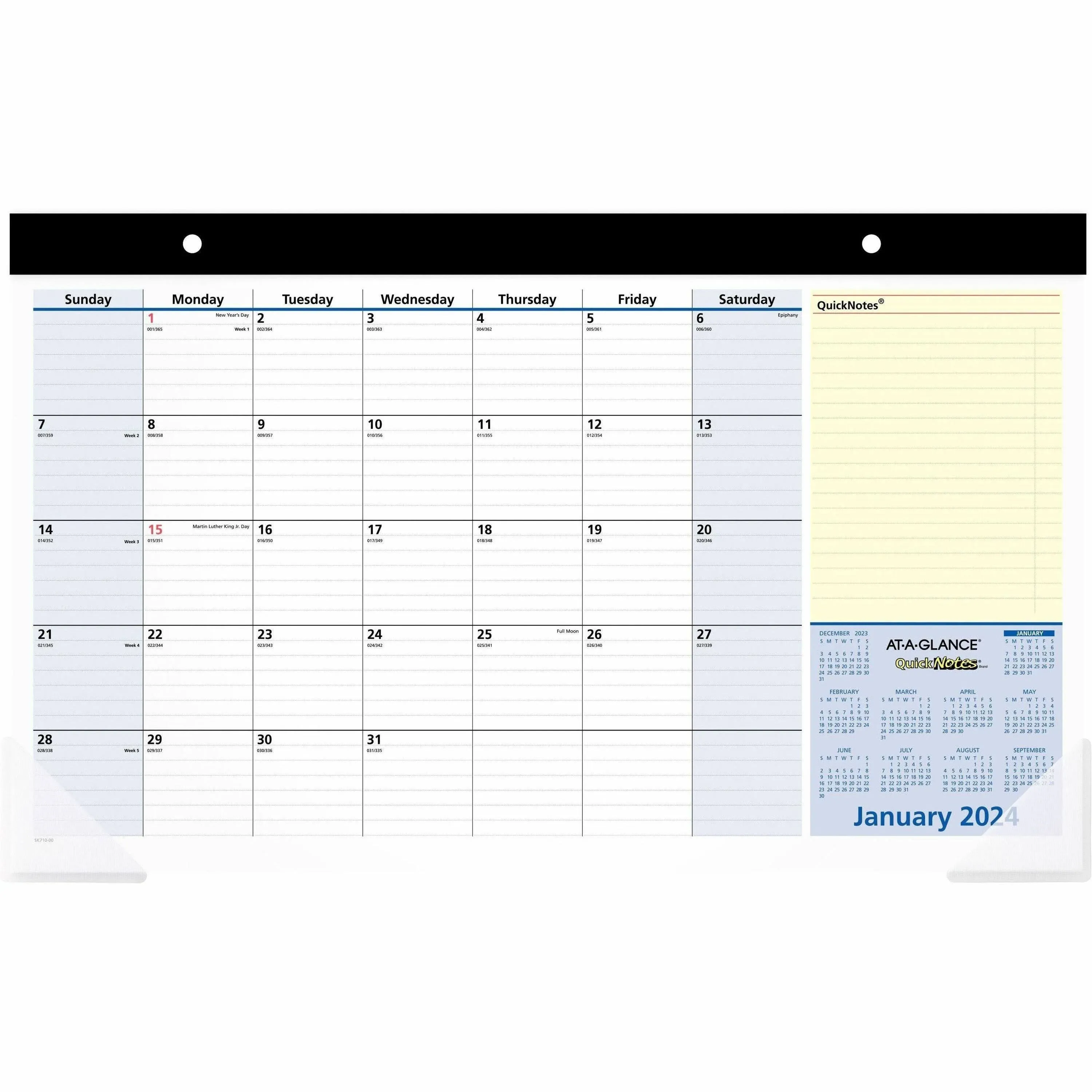 At-a-glance QuickNotes 2024 Compact Monthly Desk Pad Calendar, Compact