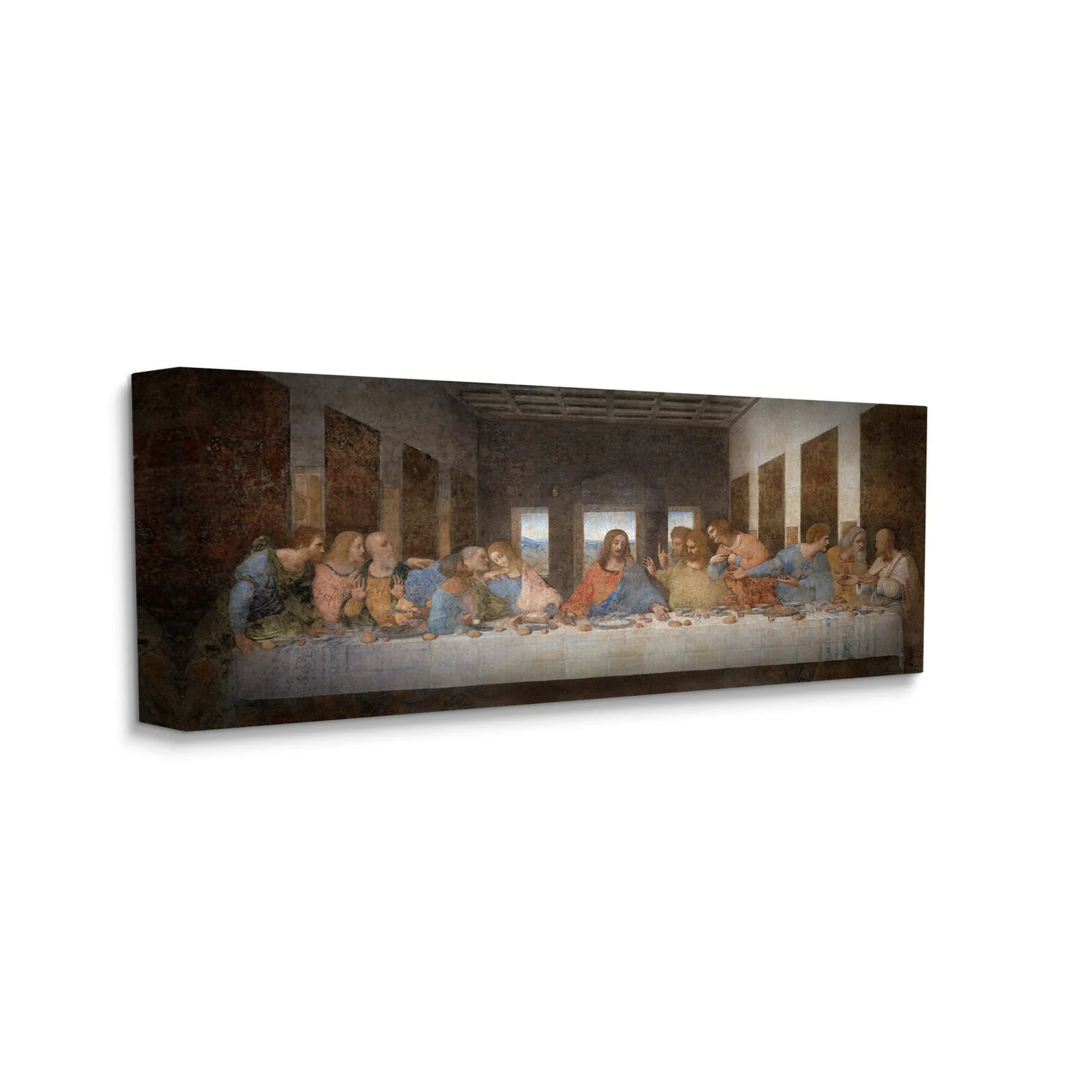 Da Vinci The Last Supper Religious Classical Painting Stretched Canvas Wall Art, 10" x 24"