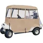 Deluxe 4-Sided Golf Cart Enclosure 2-Person Clean Dry Storage Zip Open Panels