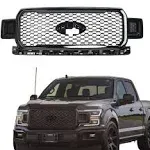 For 2018-2020 Ford F-150 Front Bumper Grille Grill Assembly Agate Black JL3Z8200SL