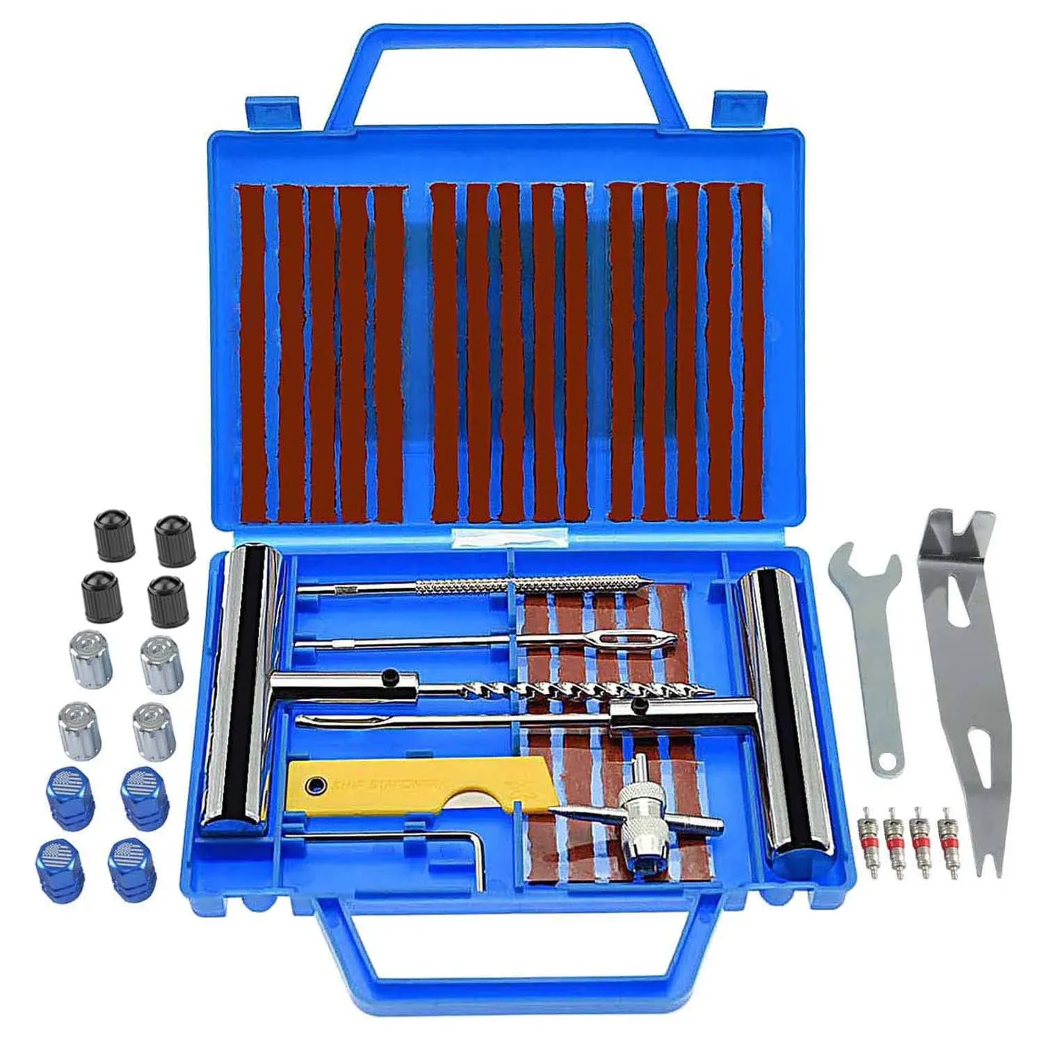  Tire Repair Kit46pcs Heavy Duty Tire Plug Kit with Universal Tire Patch Kit to 