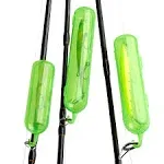 Fishing Lure Warps Fishing Bait Storage Box 12 Pack Lure Covers Fishing Hook Protector, Durable & Clear PP, Available in Three Sizes- 4" 5" 6",Green