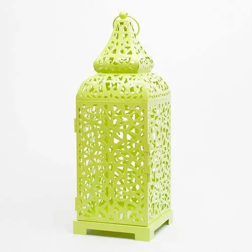 Richland Moroccan Temple Metal Lantern Lime 15" (1)