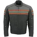 Milwaukee Leather MPM1751 Men's 'Burnt Orange' Leather and Textile Armored Jacket - Large / Black