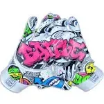 Battle Sports Adult Graffiti Triple Threat Football Gloves - White