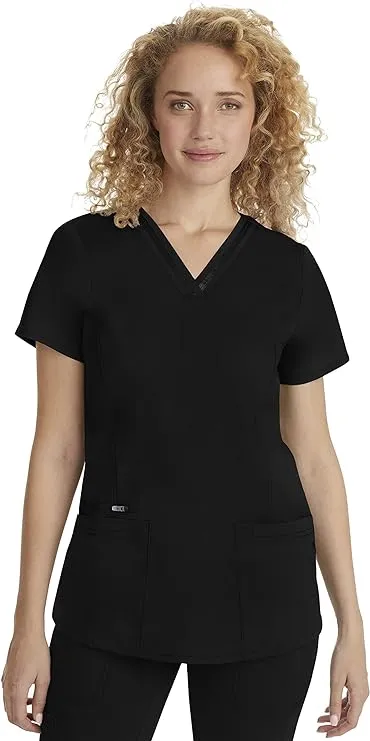 Healing Hands Scrub Top for Women with 3 Pockets and Easy Care, 2-Way Stretch Fabric 2278