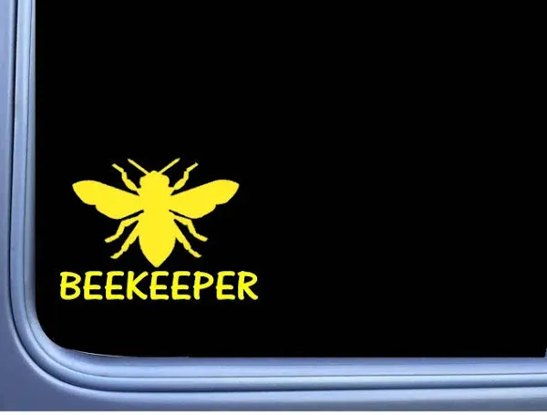 Beekeeper Yellow Decal M188 6&#034; Vinyl sticker bee hive beekeeping bee