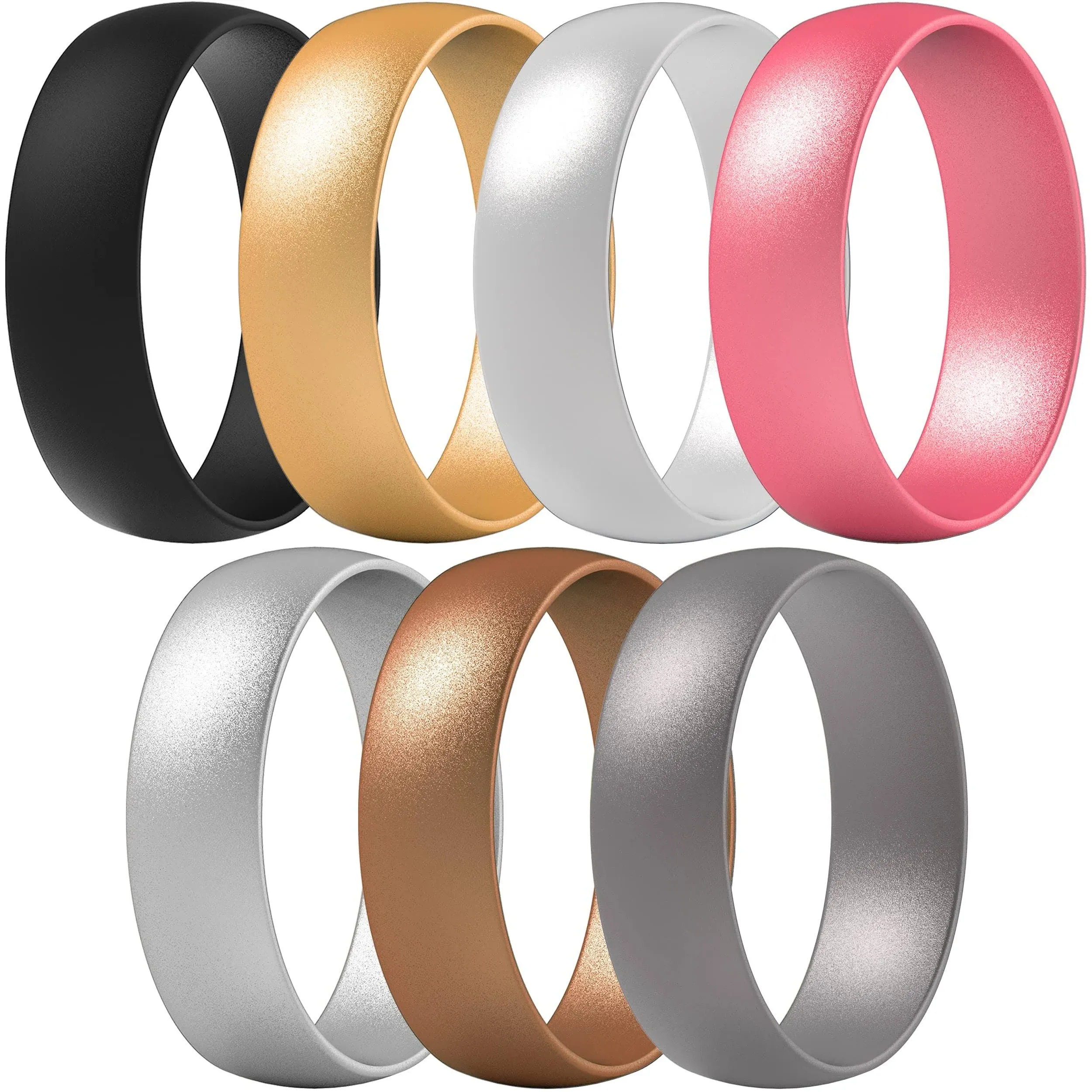 ThunderFit Silicone Band Rings, 7 Bands / 1 Band Wedding Bands for Men & Women ...