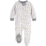 Honey Bee Organic Baby Zip Front Loose Fit Footed Sleep & Play - Newborn Burt's Bees