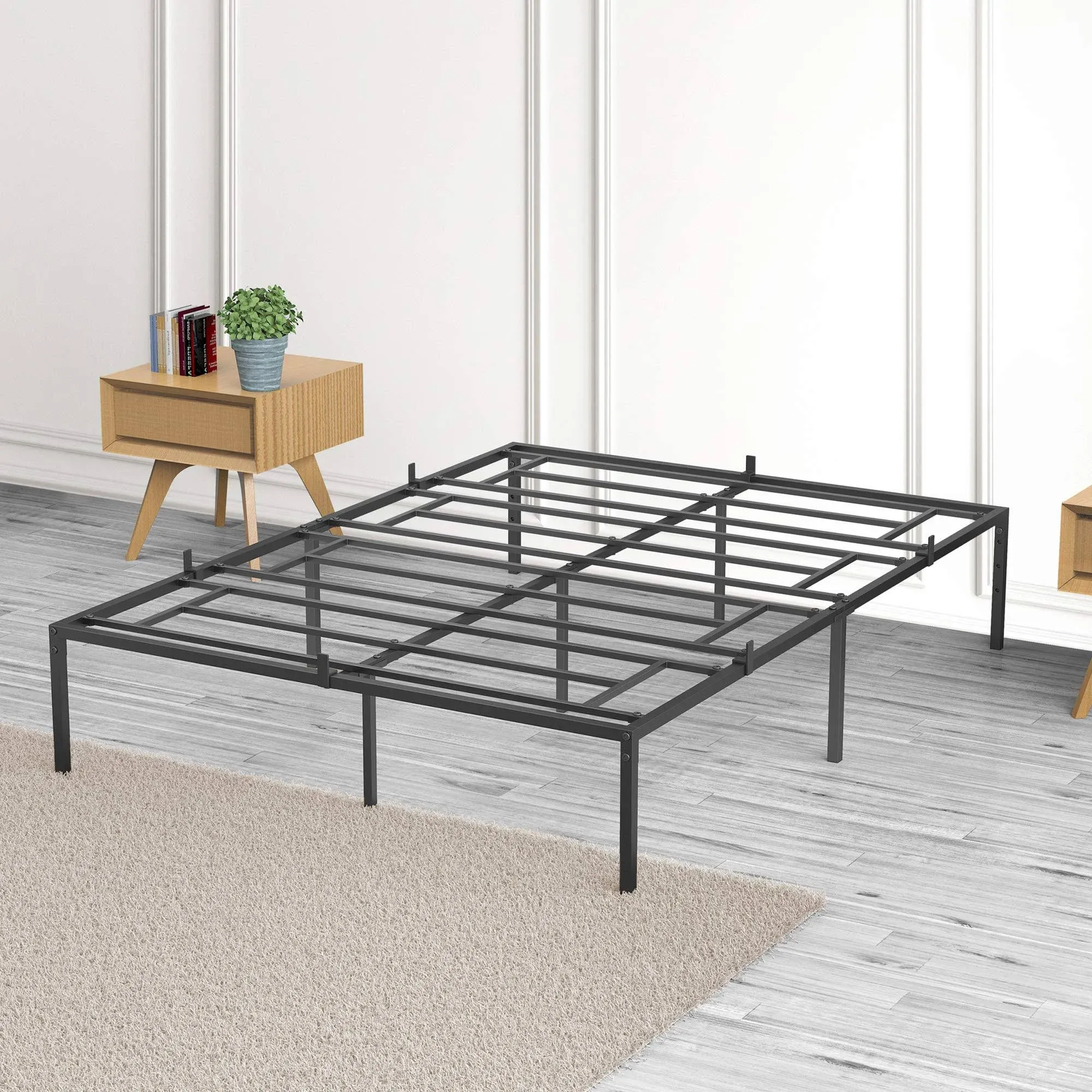 GAOMON 14 Inch Bed Frame with Storage,Metal Platform Bed Frame No Box Spring Needed