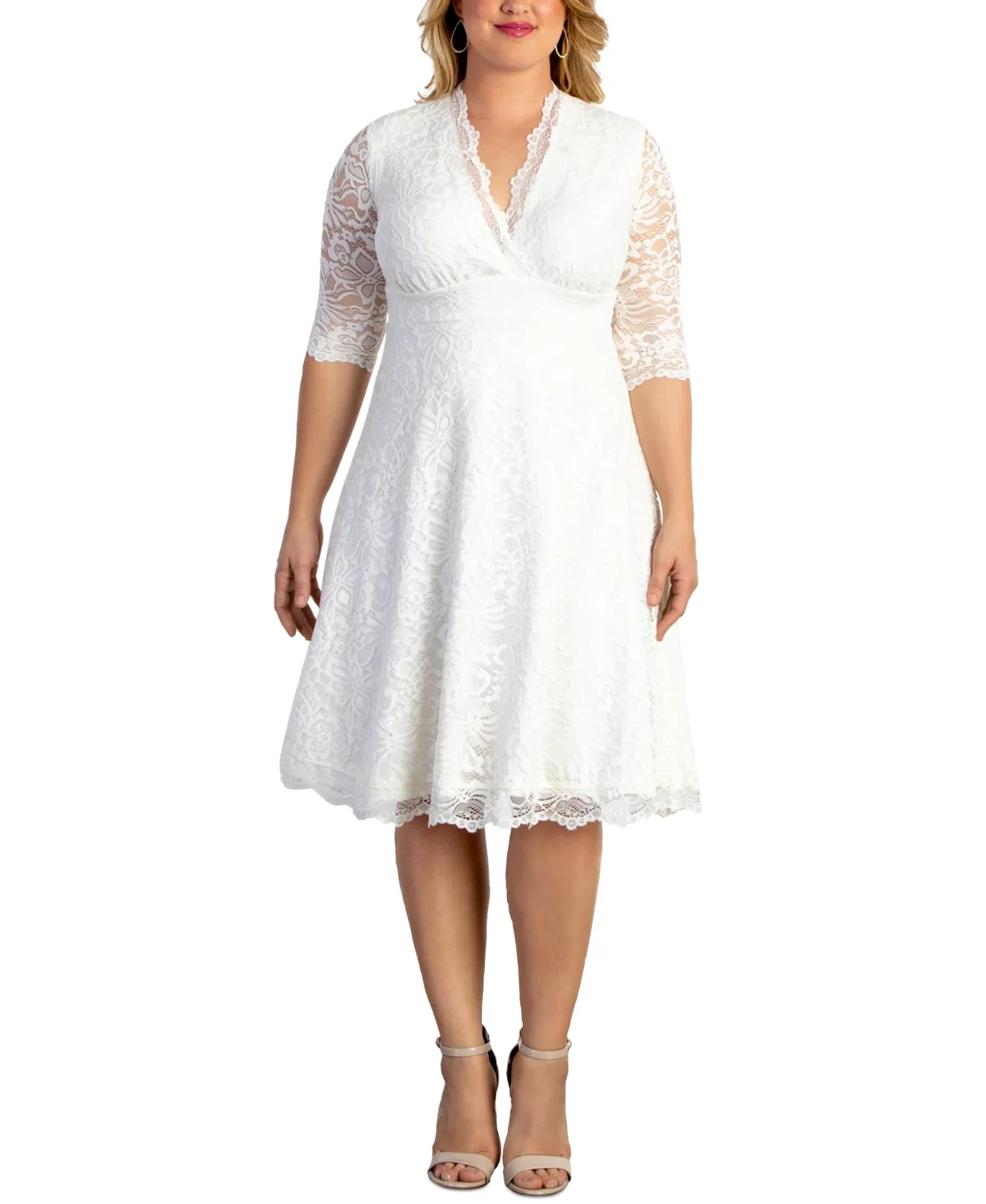 Plus Size Bella Lace A-Line Cocktail Dress