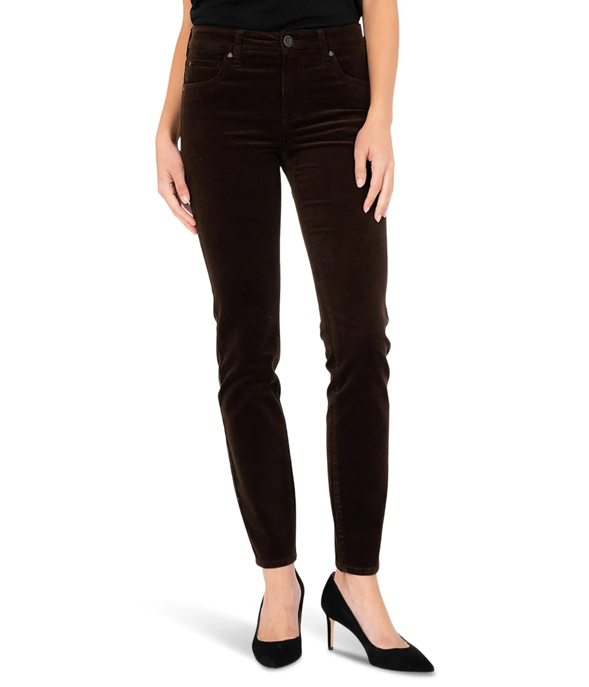 Kut from The Kloth Diana Corduroy Relaxed Fit Skinny (brownie)