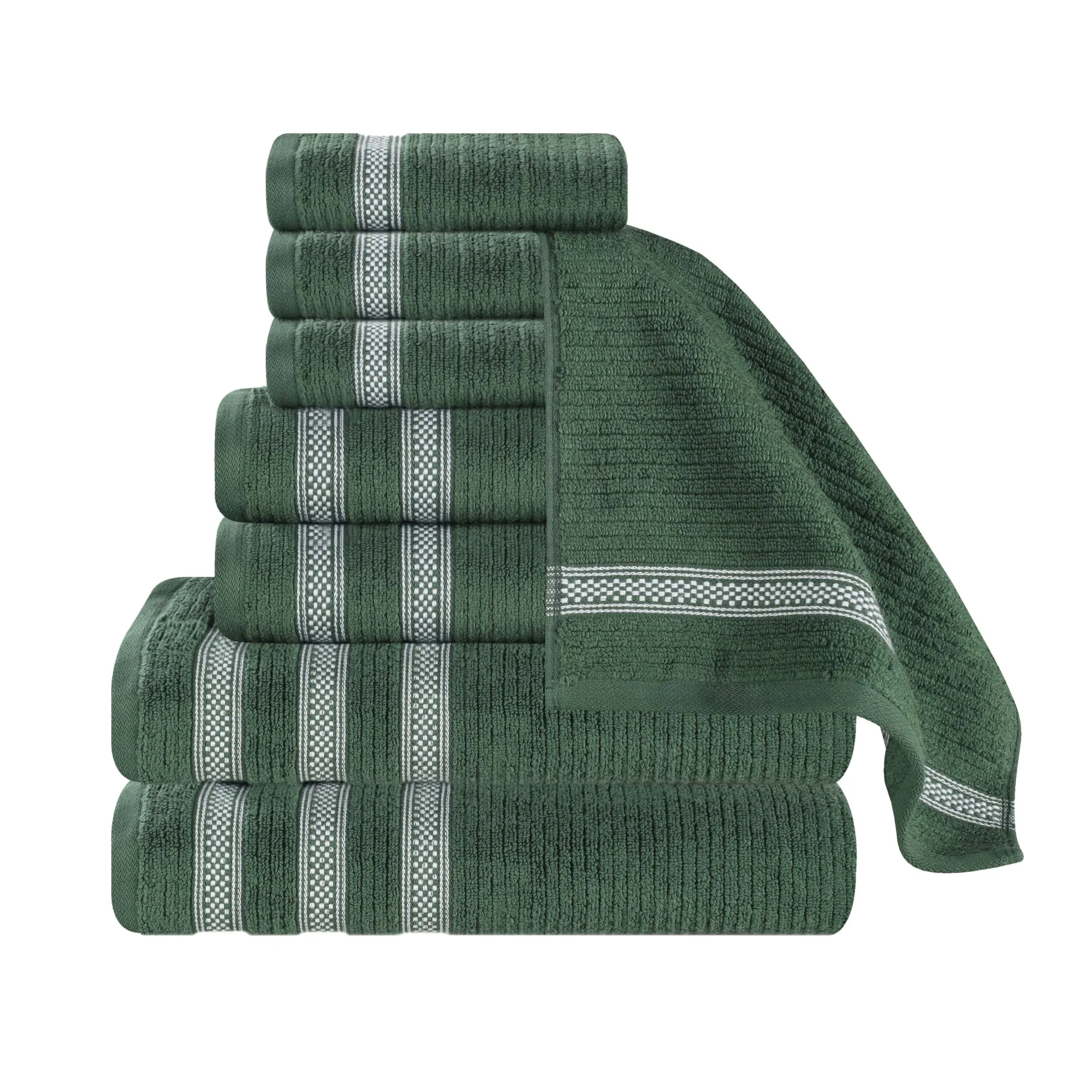 Superior Brea Zero Twist Cotton Ribbed 8 Piece Towel Set