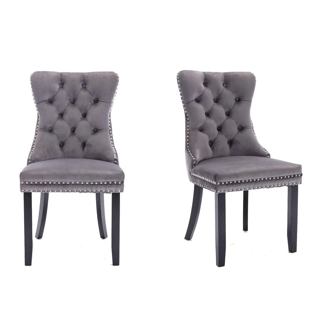 Dreda Tufted Velvet Upholstered Wingback (Set of 2) Rosdorf Park Upholstery Color ...