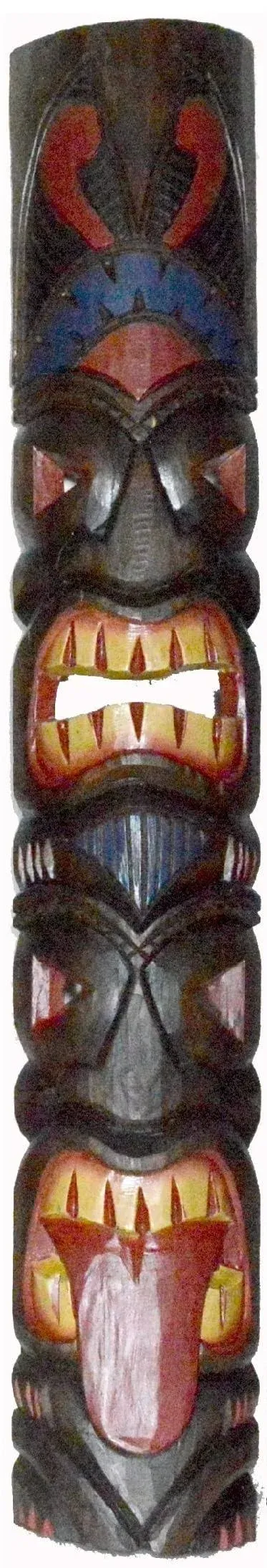 40 In Tribal Tiki Bar Mask Hand Carved Island tropical Decor with 2 FACE