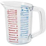 Rubbermaid Commercial Products Bouncer Clear Measuring Cup, 2-Cup/0.5-Quart, Clear, Strong Food Grade, Easy Read for Liquid/Dry Ingredients, for Home/Professional Kitchen