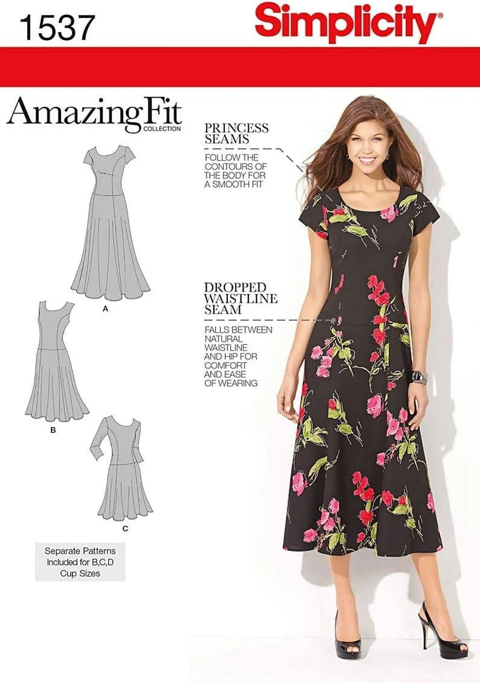 Simplicity 1537 Amazing Fit Women's Dress Sewing Pattern, Sizes 20W-28W