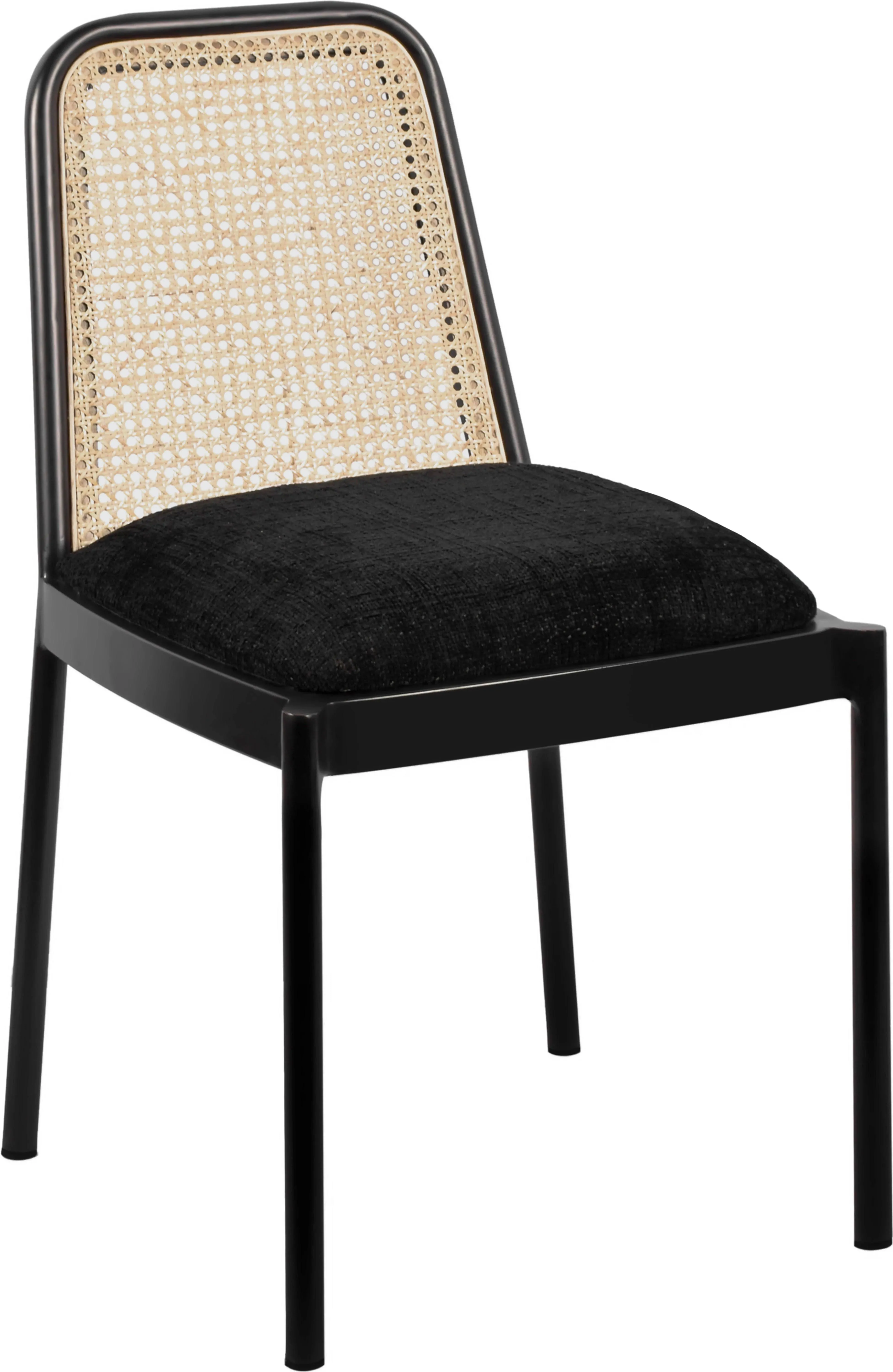 Meridian Atticus Black Powder Coated Metal Dining Chair Set of 2