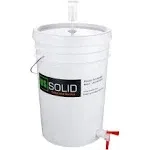 U.S. Solid Plastic Fermenter Fermenting Bucket with Spigot and Airlock, 6.5 Gall