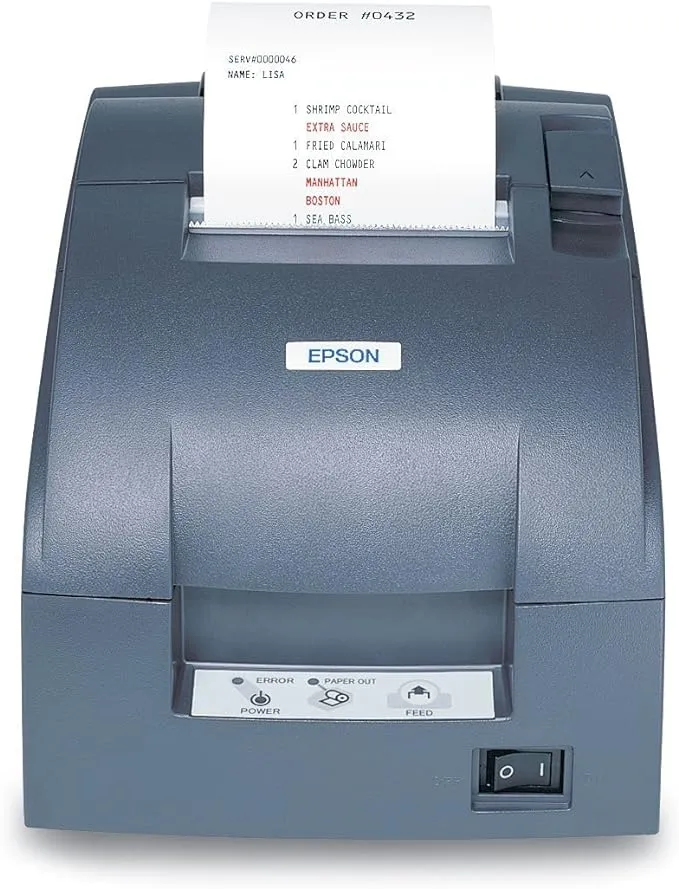 Epson TM-U220D, Impact, Two-Color Printing, 6 lps, Serial Interface, Power Supply, Dark Gray C31C515653