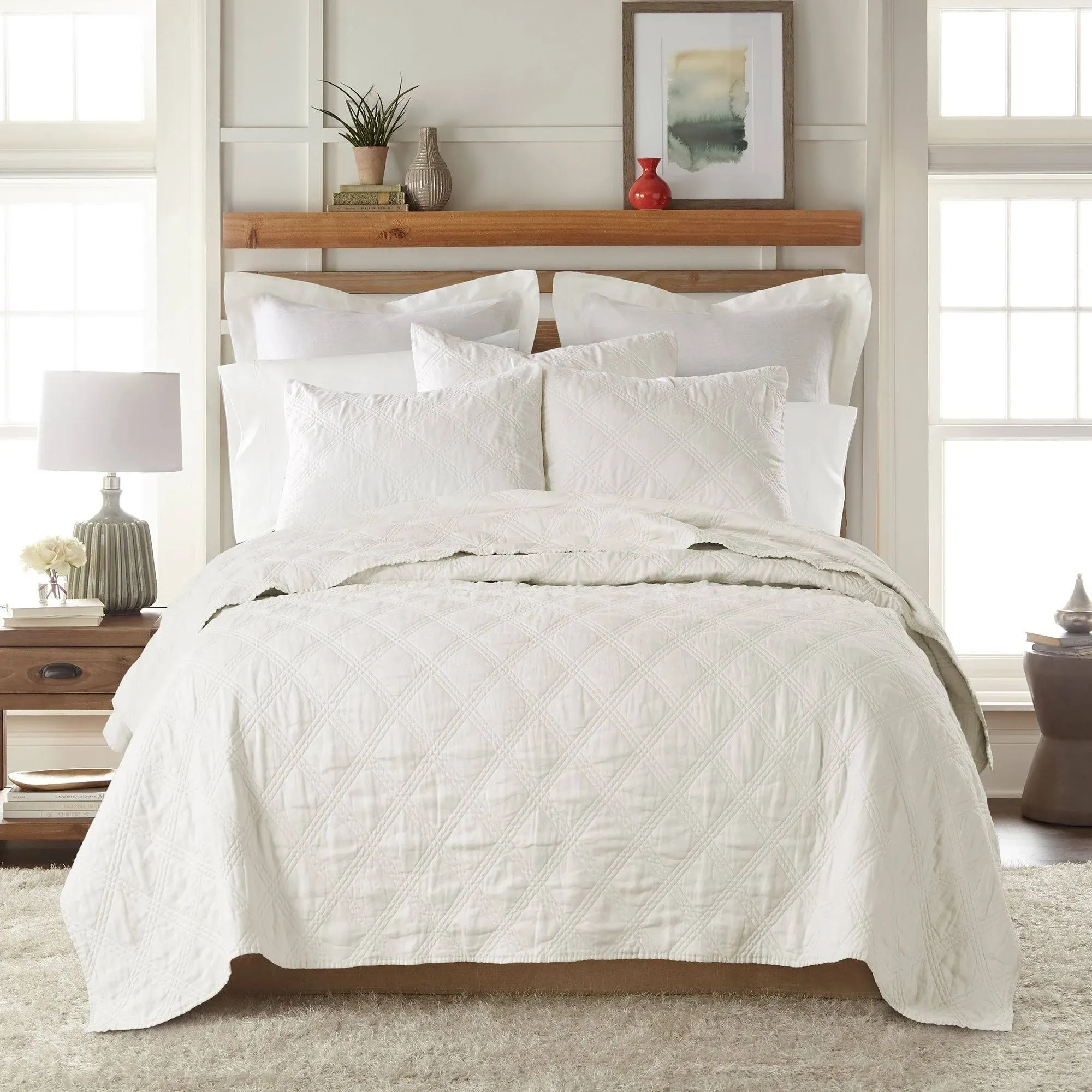 Levtex Home Washed Linen Full/Queen Quilt in Cream