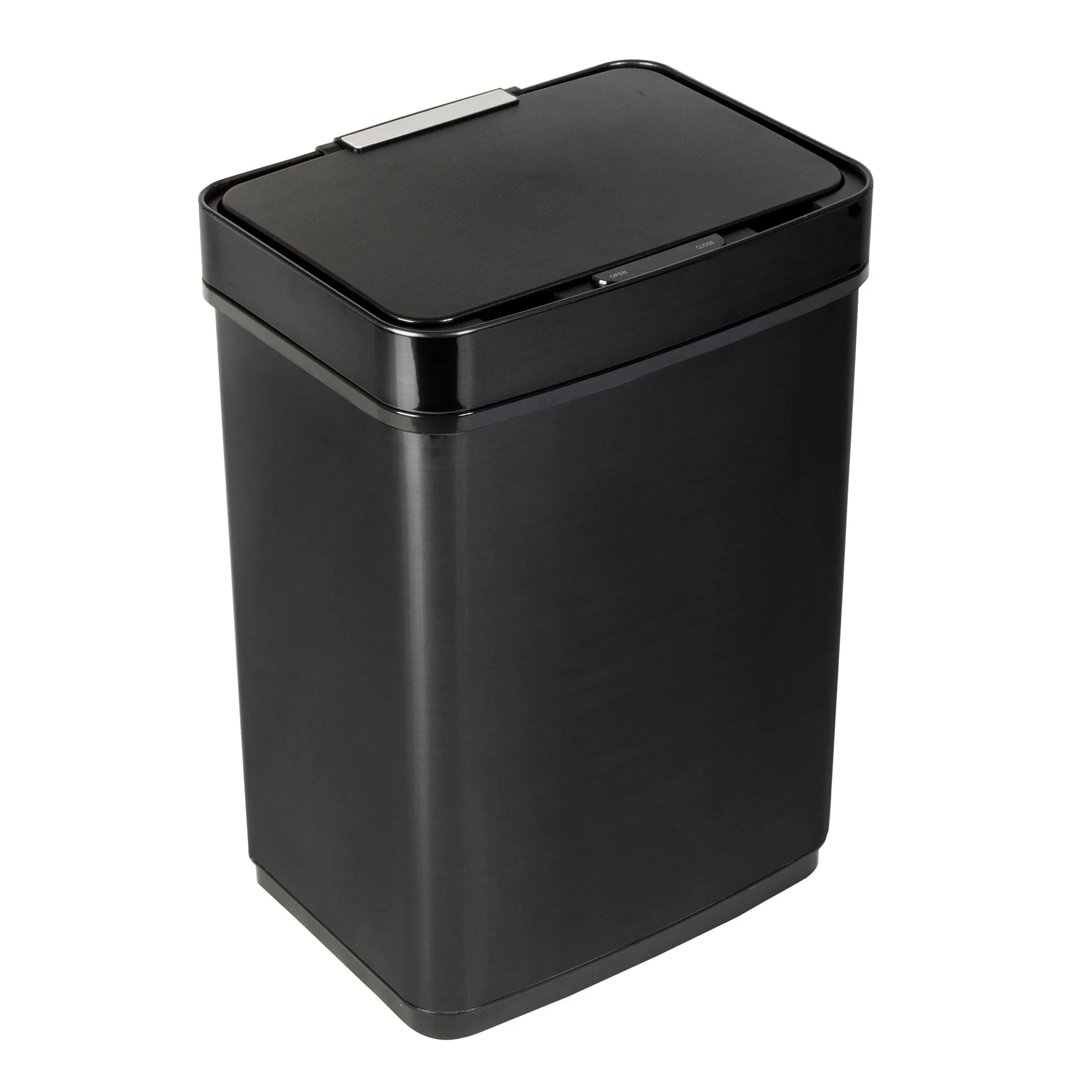 Honey-Can-Do Black 50L Stainless Steel Motion Sensor Trash Can