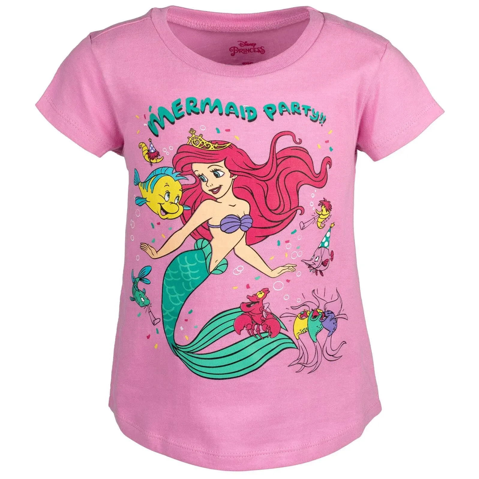 Disney The Little Mermaid Princess Ariel Toddler Girls T-Shirt Light Pink 2T