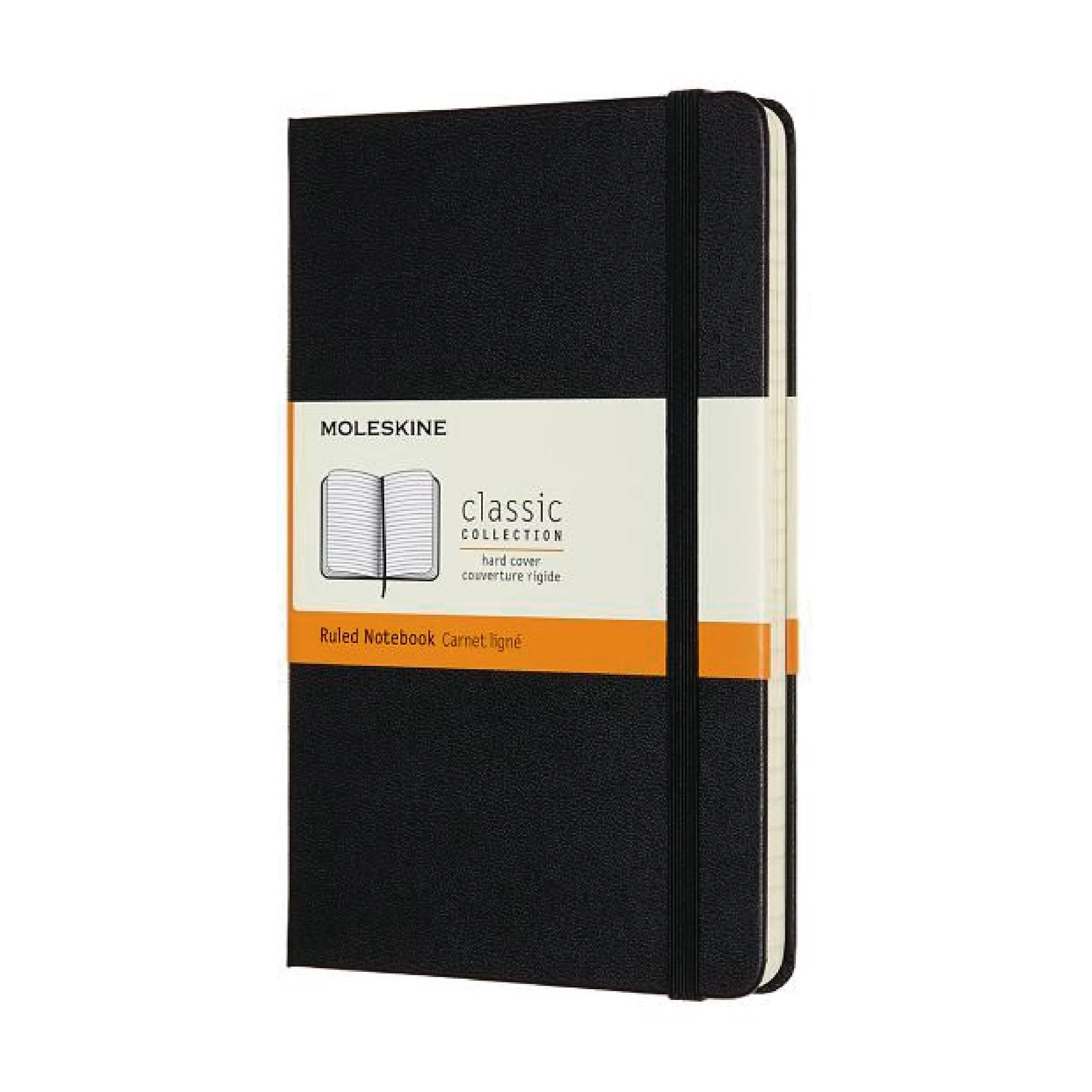 Moleskine Medium Classic Hard Cover Notebook - Ruled Black