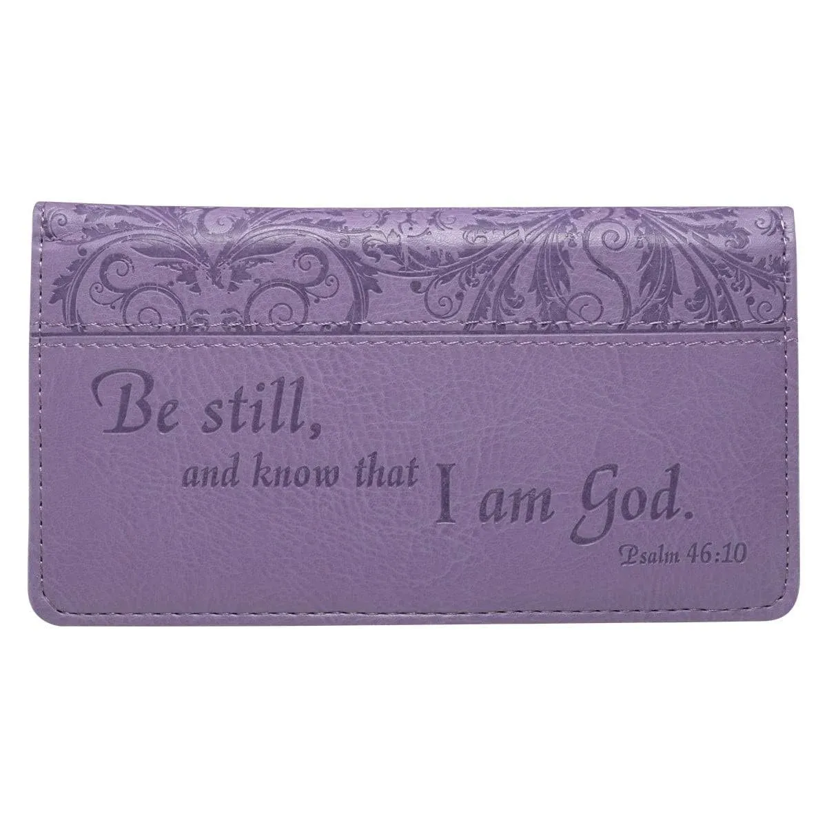 Psalm 46: 10 - Purple Checkbook Cover