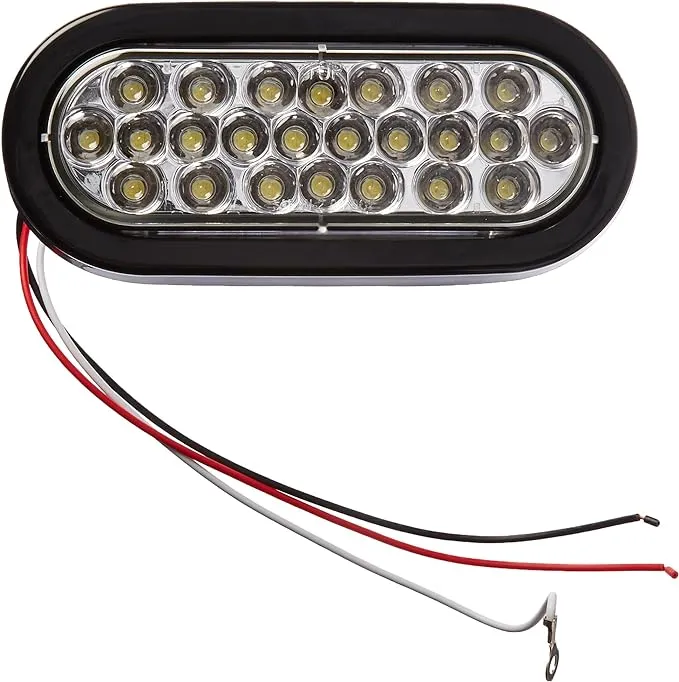 Buyers Products SL65CO 6" Oval Recessed Strobe Light, Clear, 24 LEDS, Warning Light For Trucks and Trailers, Emergency Lights for Vehicles