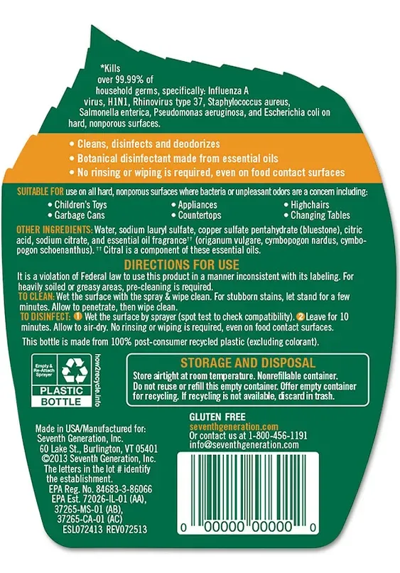 Seventh Generation Disinfecting Multi Surface Cleaner