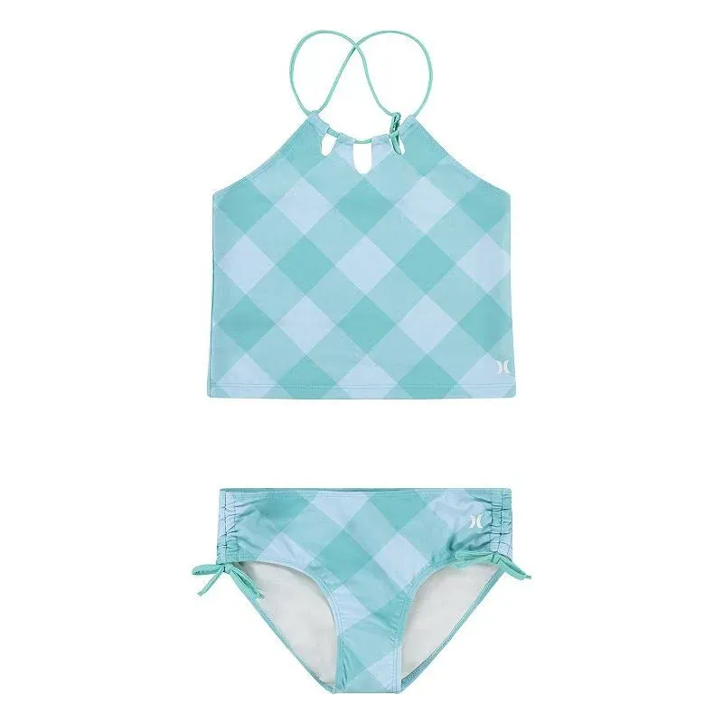 Hurley Girls' Two Tri-Cutout Tankini 2-Piece Swim Set (Big Kid)