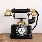 Large Creative Retro Decorative Phone Model Telephone Wall Decor, Vintage Rotary Telephone Decor Statue Artist Figurine Cafe bar Window Decor Model Desk Decoration (7.48x6.3x3.94)