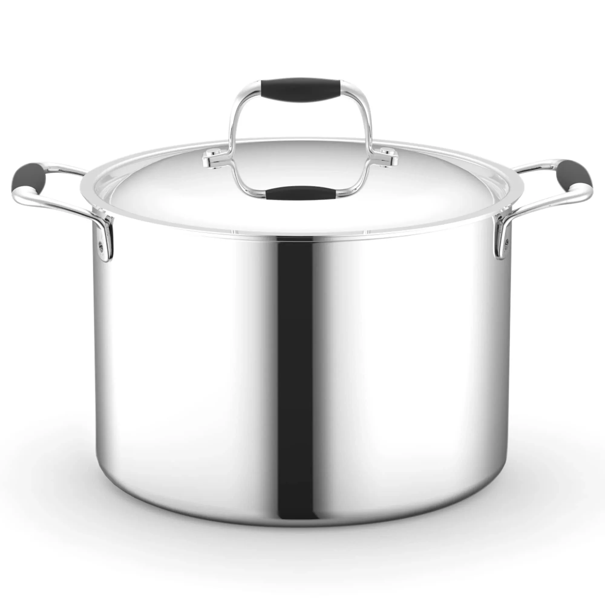 NutriChef 8qt Stockpot with Lid, PFOA/PFOS Free Stainless Steel Stain-Resistant ...