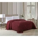 Beatrice Home Fashions Medallion Chenille Bedspread King Burgundy