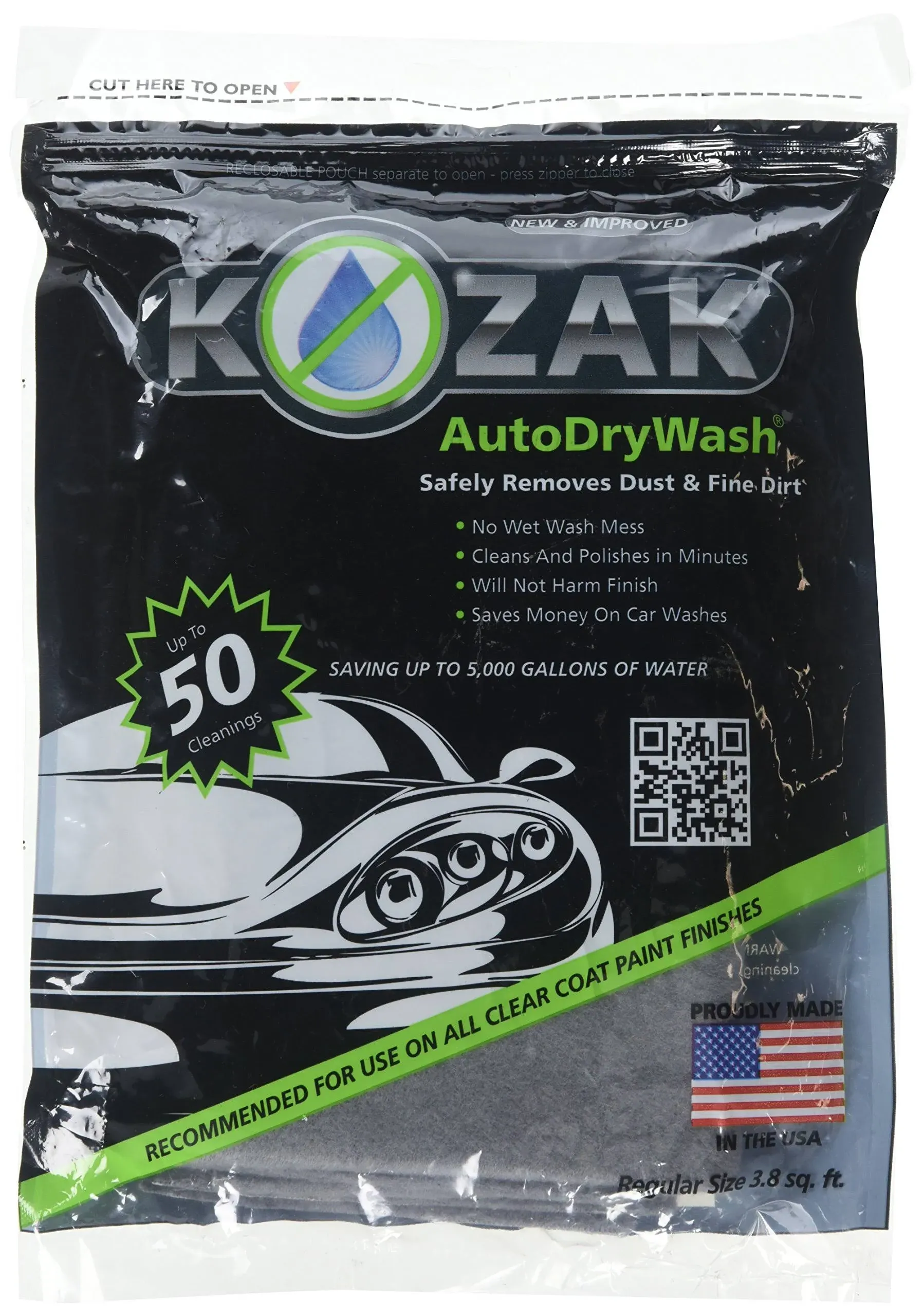 Kozak Auto Dry Wash Waterless Car Wash Duster Cloth (1050B)