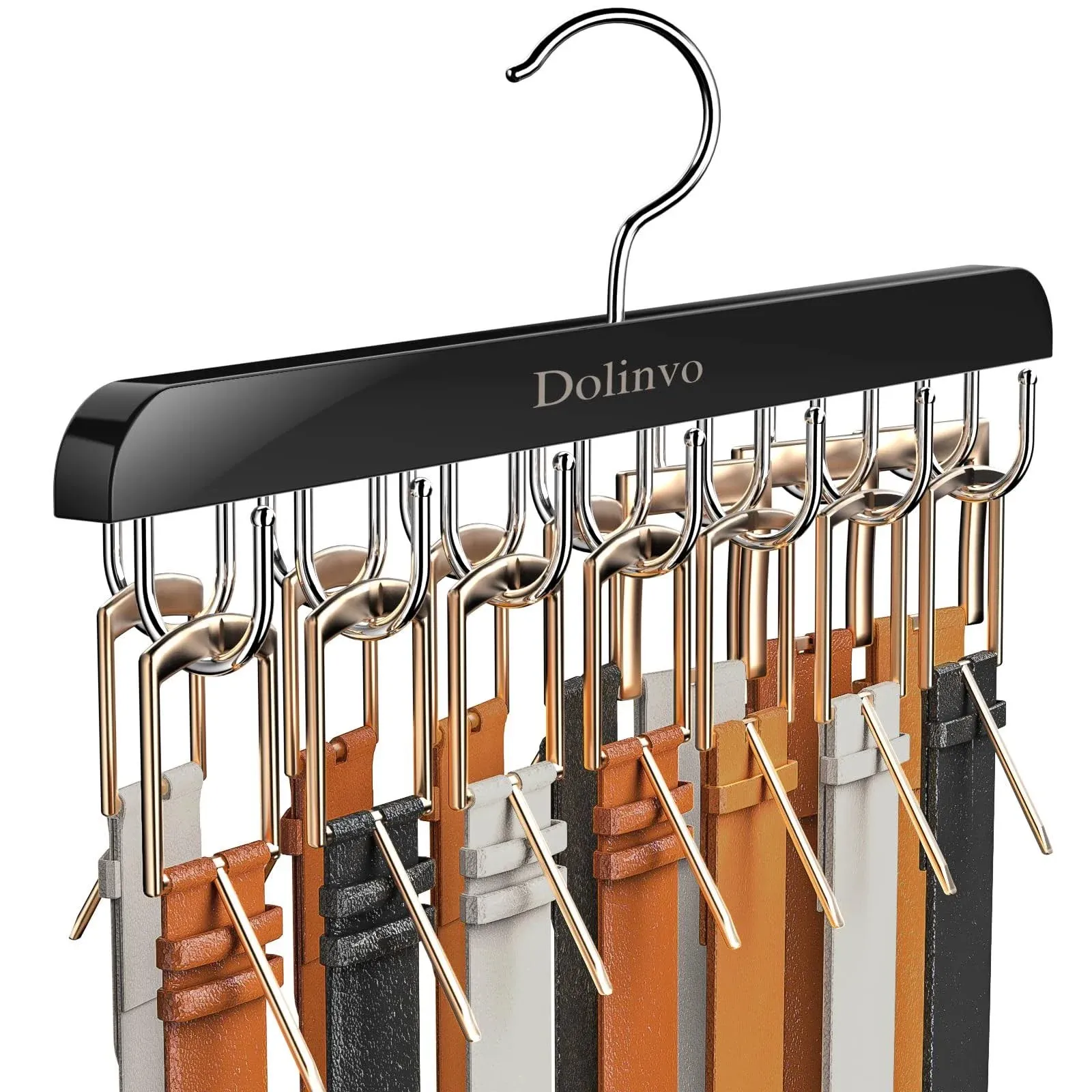 Dolinvo Belt Hanger Belt Organizer for Closet Max 42 Belts, Wooden Tie Belt ...