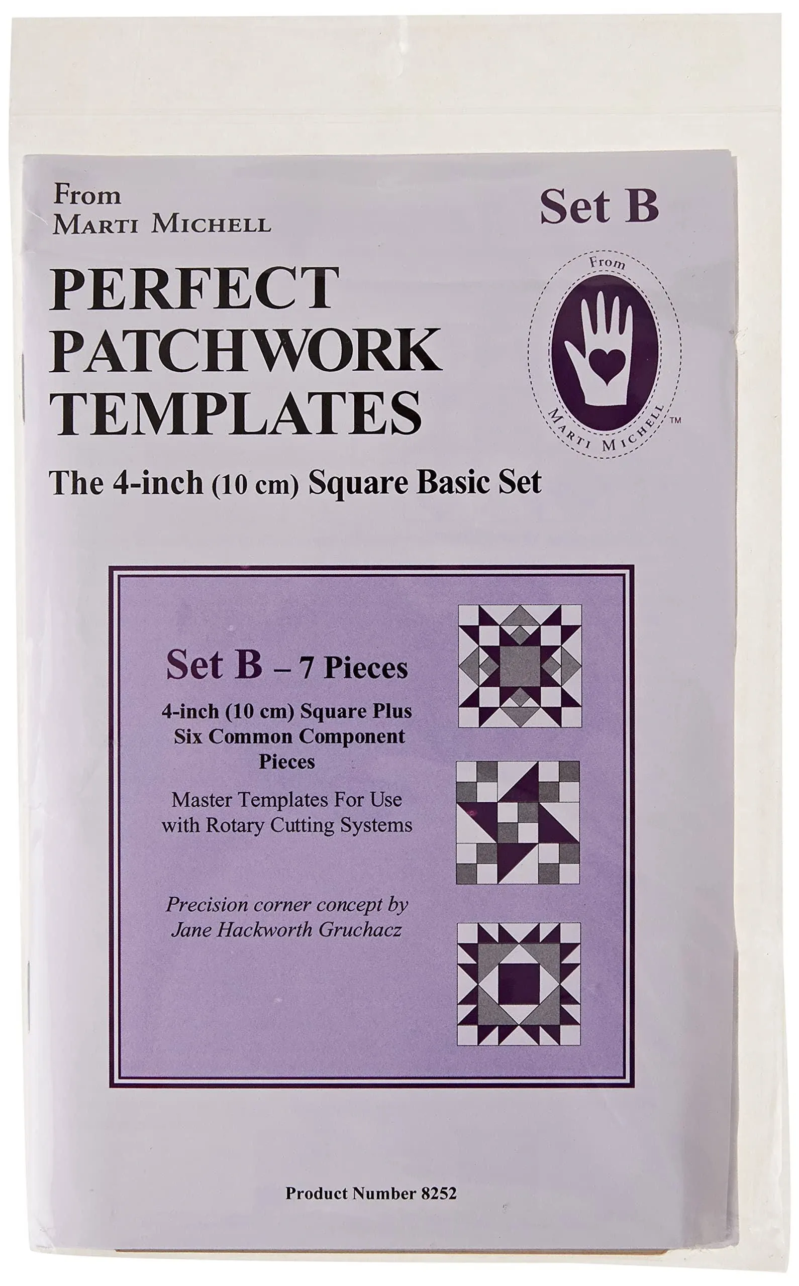 Marti Michell PERFECT PATCHWORK TEMPLATES Set B 4&#034; Basic Square Set * 7 Piece