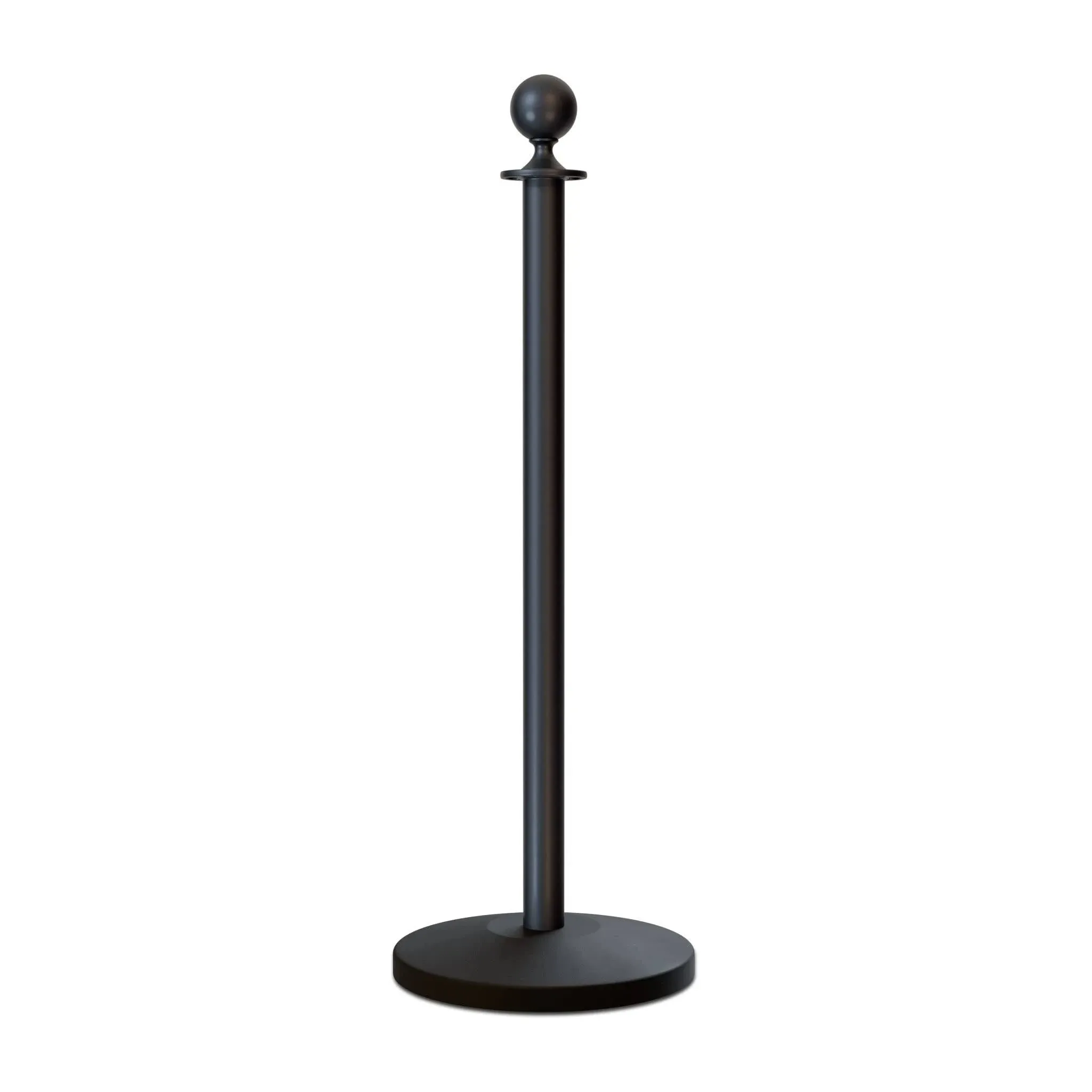 Stanchion Post and Rope Black Post Ball Top