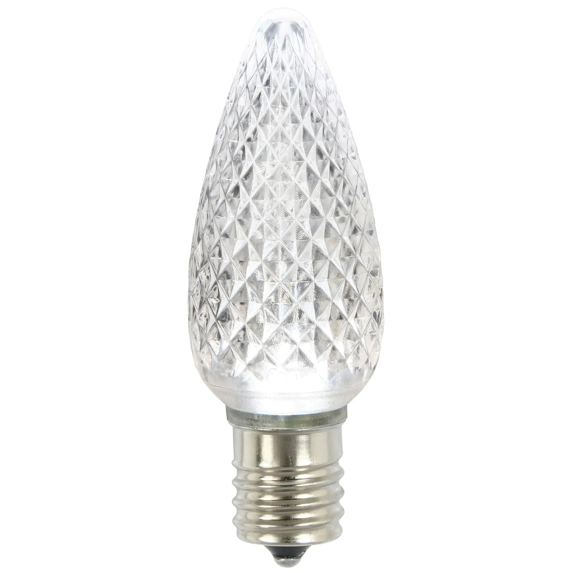 Vickerman C9 LED Pure White Faceted Twinkle Bulb, package of 25