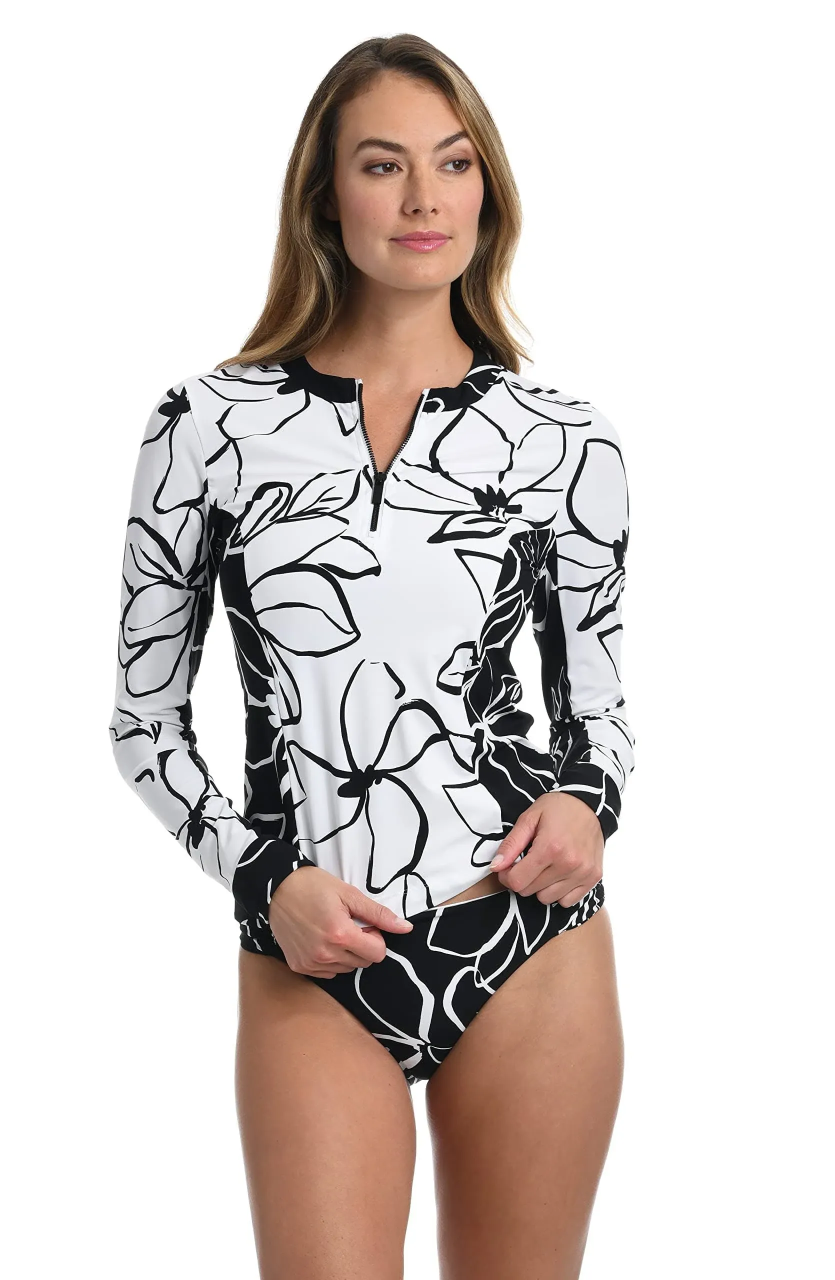 La Blanca Moonlit Silhouette Half-Zip Rashguard