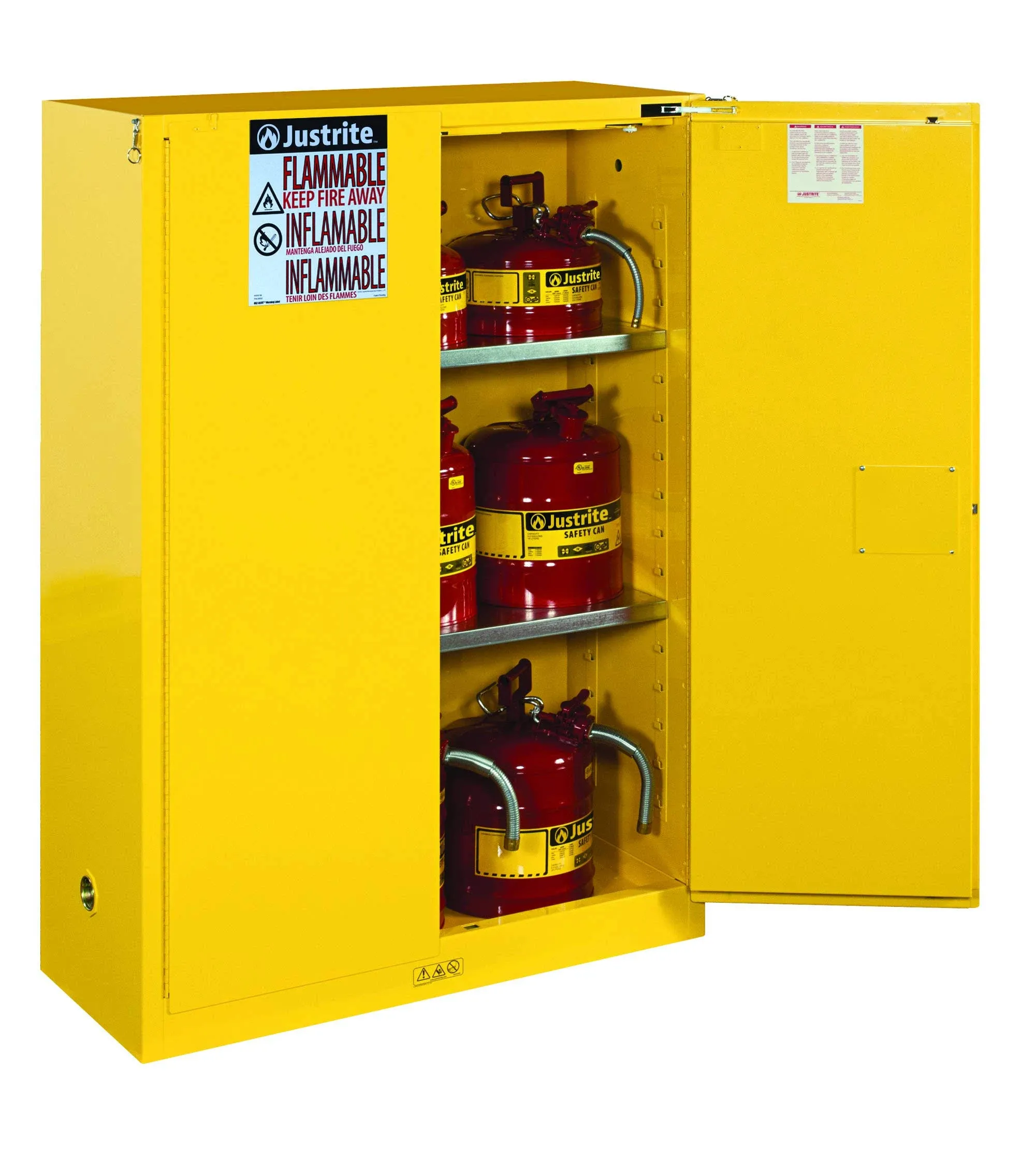 Justrite 894520 Safety Cabinet, 45 gal, Yellow