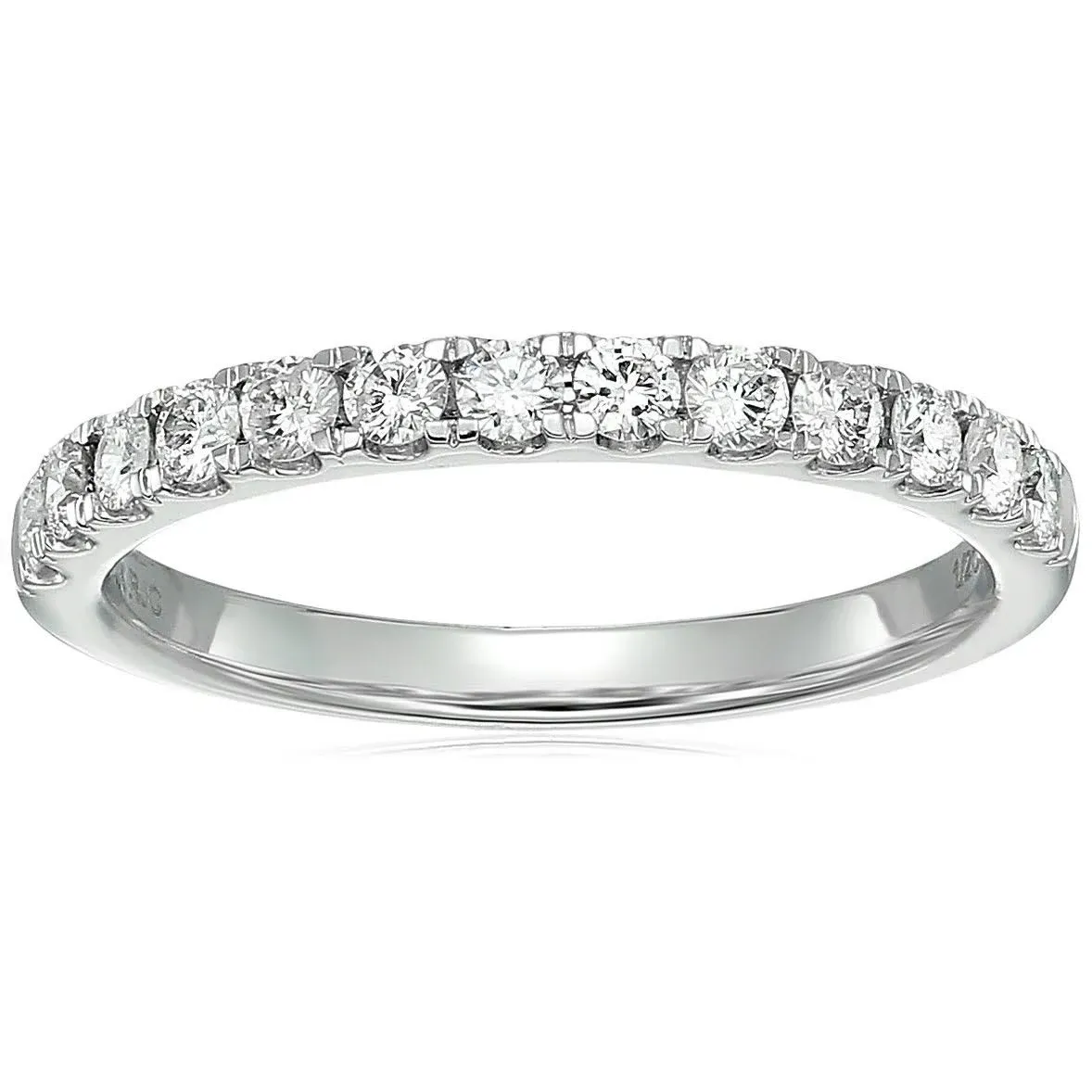 Vir Jewels 1/2 Cttw Certified I1-I2 Diamond Wedding Band 14K White Gold Prong Set ...