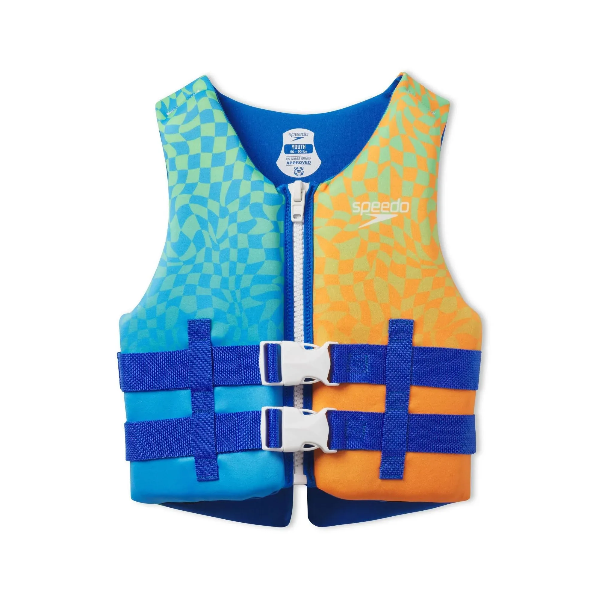 Speedo Youth PFD Boys' Life Jacket Vest - Checkered