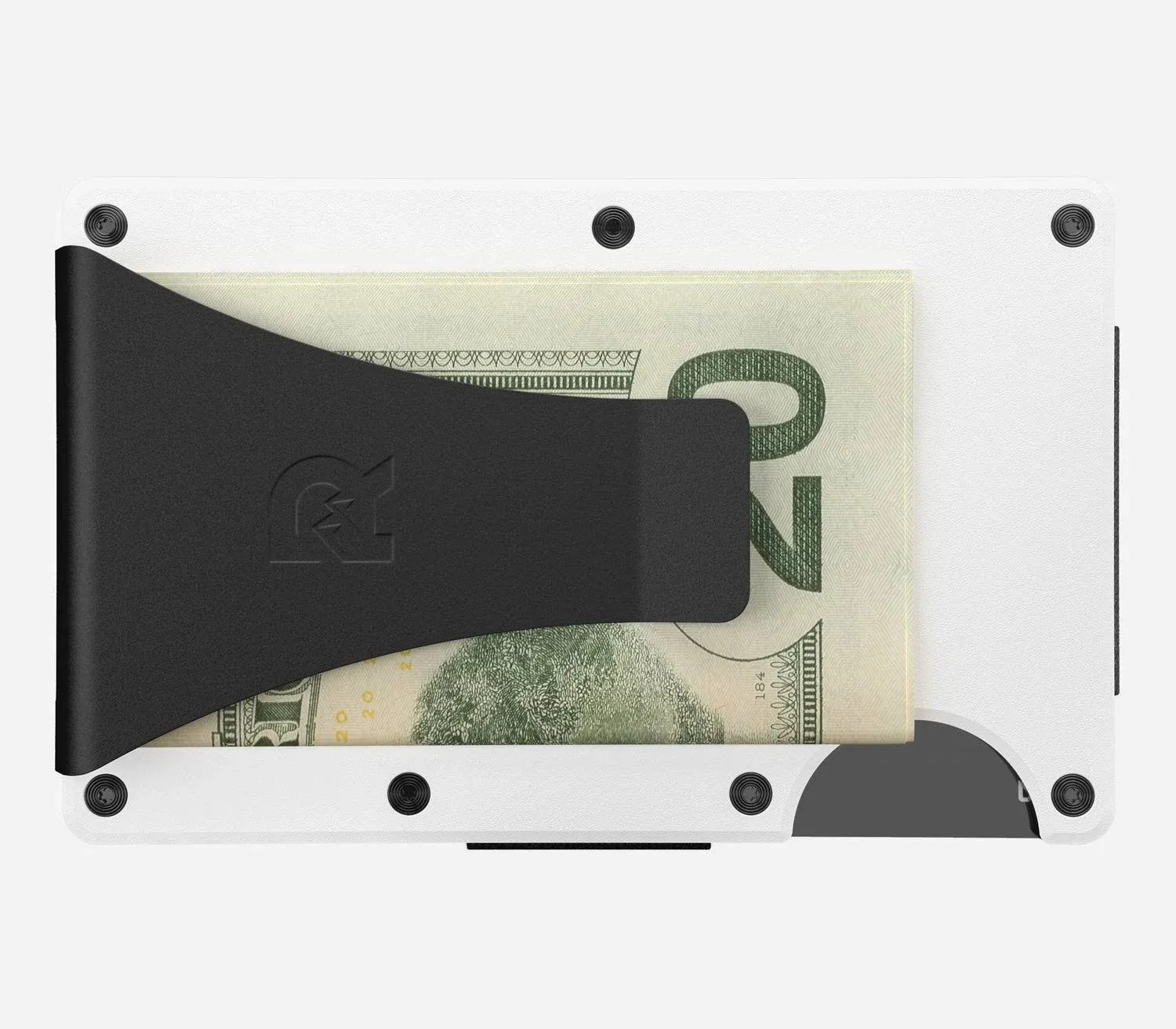 The Ridge Wallet - Aluminum: Cash Strap - Polar White