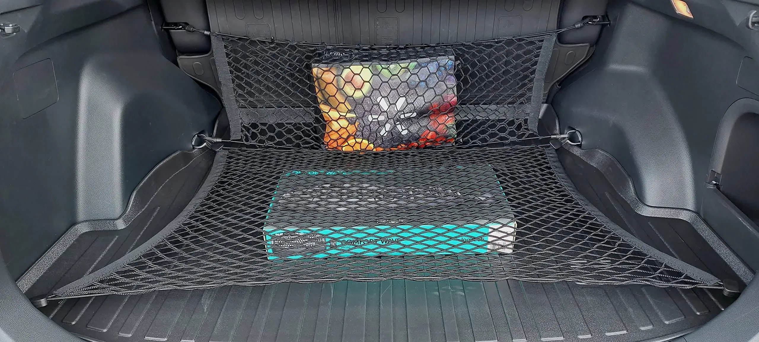 Envelope + Floor Style Trunk Mesh Cargo Net for Toyota RAV4 Hybrid Prime 2019 ...