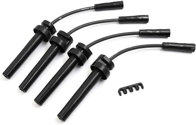 Uxcell 671-4079 Auto Car Engine Spark Plug Cable Ignition Wire Set of 4 for Chrysler PT Cruiser Sebring Dodge